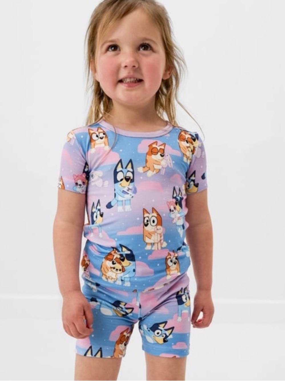 NEW Little Sleepies BLUEY sleepytime purple shorts set
